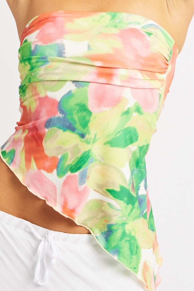 Multi Floral Bandeau Top - Àlainn Fashion