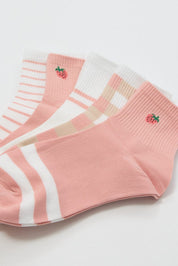 Pink 5 Pack Strawberry Socks - Àlainn Fashion