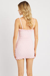 Pink Bodycon Dress Singlet Lace Mini - Àlainn Fashion