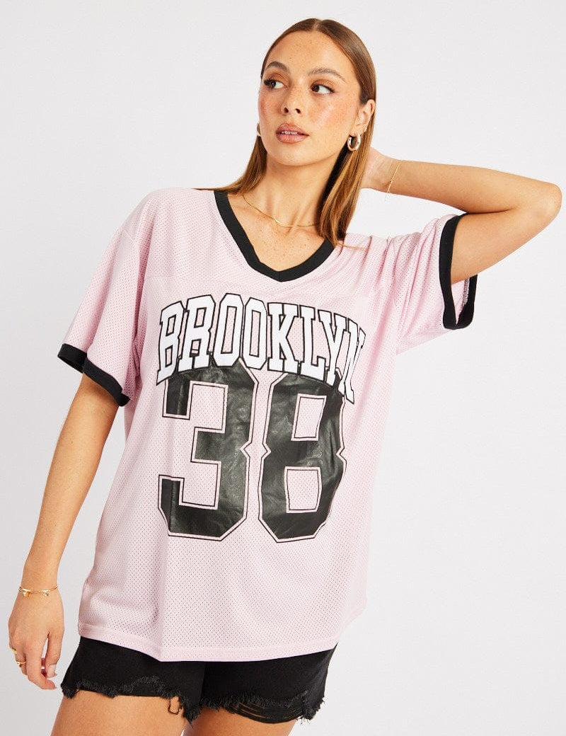 Pink Graphic Tee Short Sleeve - Àlainn Fashion