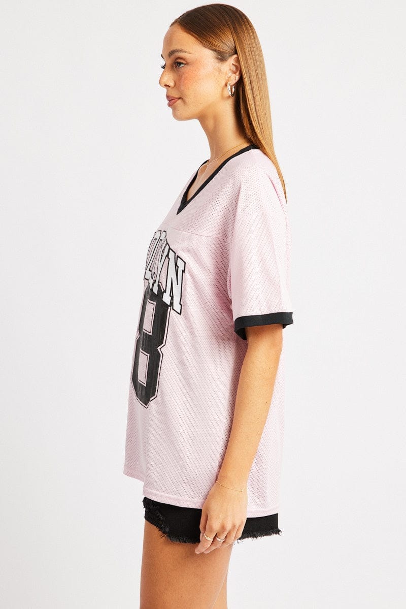 Pink Graphic Tee Short Sleeve - Àlainn Fashion