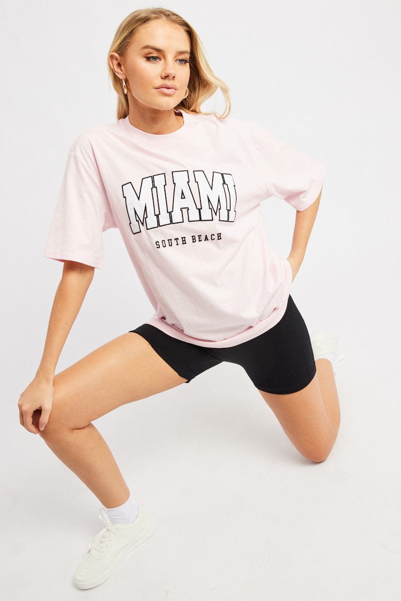 Pink Graphic Tee Short Sleeve - Àlainn Fashion