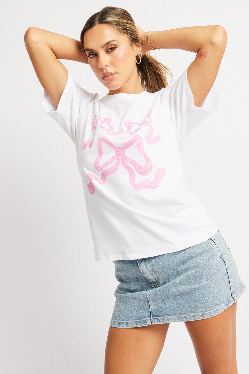 Pink Graphic Tee Short Sleeve - Àlainn Fashion