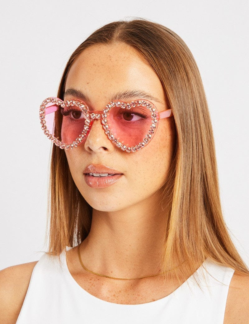 Pink Heart Sunglasses - Àlainn Fashion