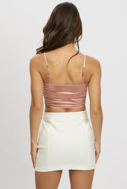 Pink Satin Cowl Cami Top - Àlainn Fashion