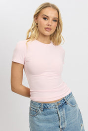 Pink T shirt Short Sleeve Crew Neck Supersoft - Àlainn Fashion