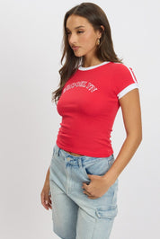 Red Graphic Tee Short Sleeve - Àlainn Fashion