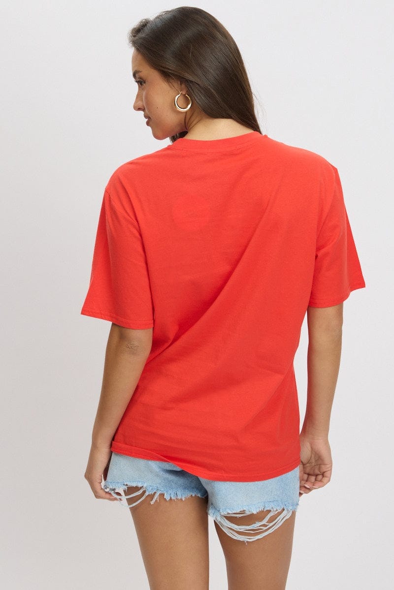 Red Graphic Tee Short Sleeve - Àlainn Fashion