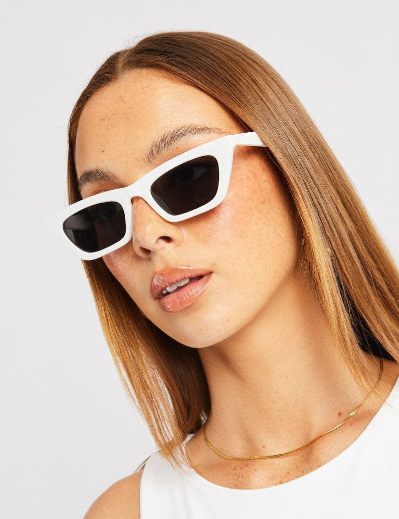 White Animal Print Cat Eye Sunglasses - Àlainn Fashion