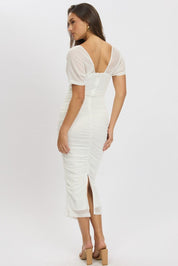 White Bodycon Dress Mesh - Àlainn Fashion