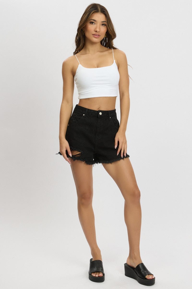 White Cropped Cami Top Supersoft - Àlainn Fashion