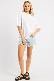 White Graphic Tee Short Sleeve - Àlainn Fashion