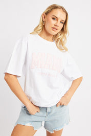 White Graphic Tee Short Sleeve - Àlainn Fashion