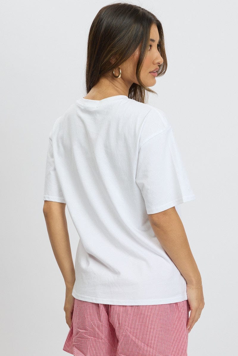 White Graphic Tee Short Sleeve - Àlainn Fashion