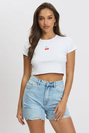 White Graphic Tee Short Sleeve - Àlainn Fashion