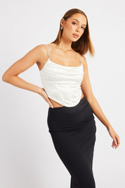 White Satin Cowl Cami Top - Àlainn Fashion