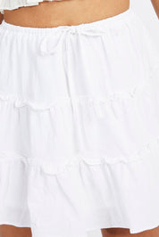 White Skater Skirt Tiered Mini - Àlainn Fashion