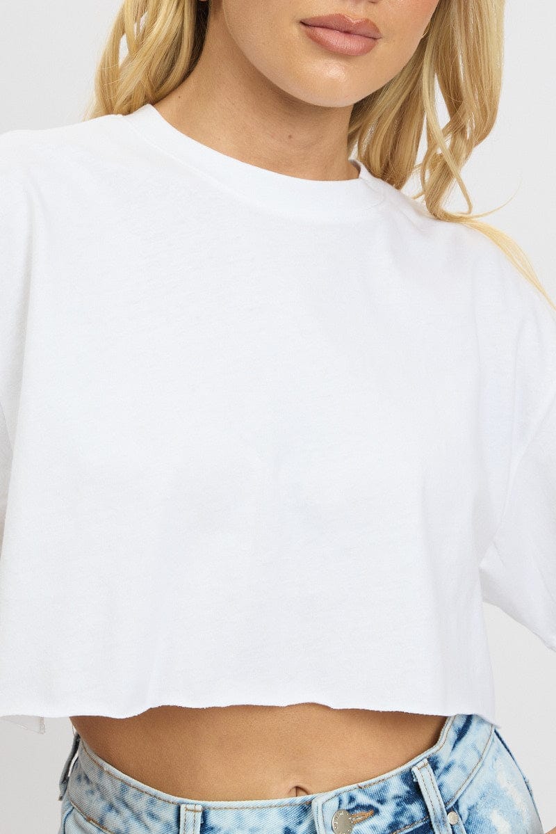 White T Shirt Short sleeve Crew Neck - Àlainn Fashion