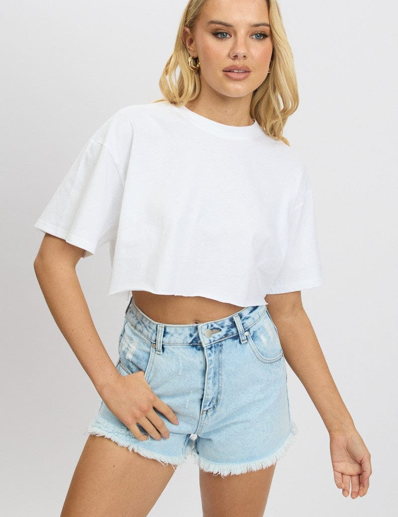 White T Shirt Short sleeve Crew Neck - Àlainn Fashion