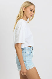 White T Shirt Short sleeve Crew Neck - Àlainn Fashion