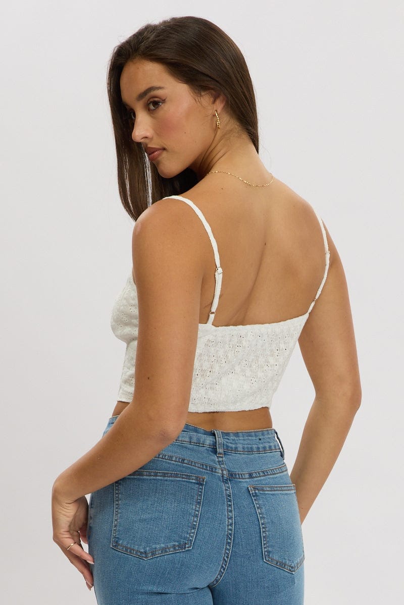 White Tie Front Crop Top - Àlainn Fashion