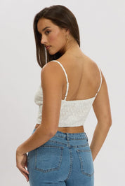 White Tie Front Crop Top - Àlainn Fashion