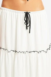 White Tiered Maxi Skirt - Àlainn Fashion