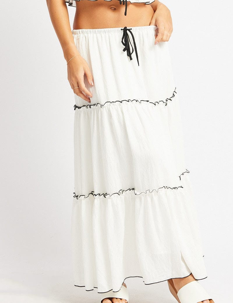 White Tiered Maxi Skirt - Àlainn Fashion