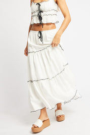 White Tiered Maxi Skirt - Àlainn Fashion