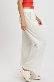 White Wide Leg Pants High Rise - Àlainn Fashion