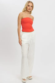 White Wide Leg Pants High Rise - Àlainn Fashion