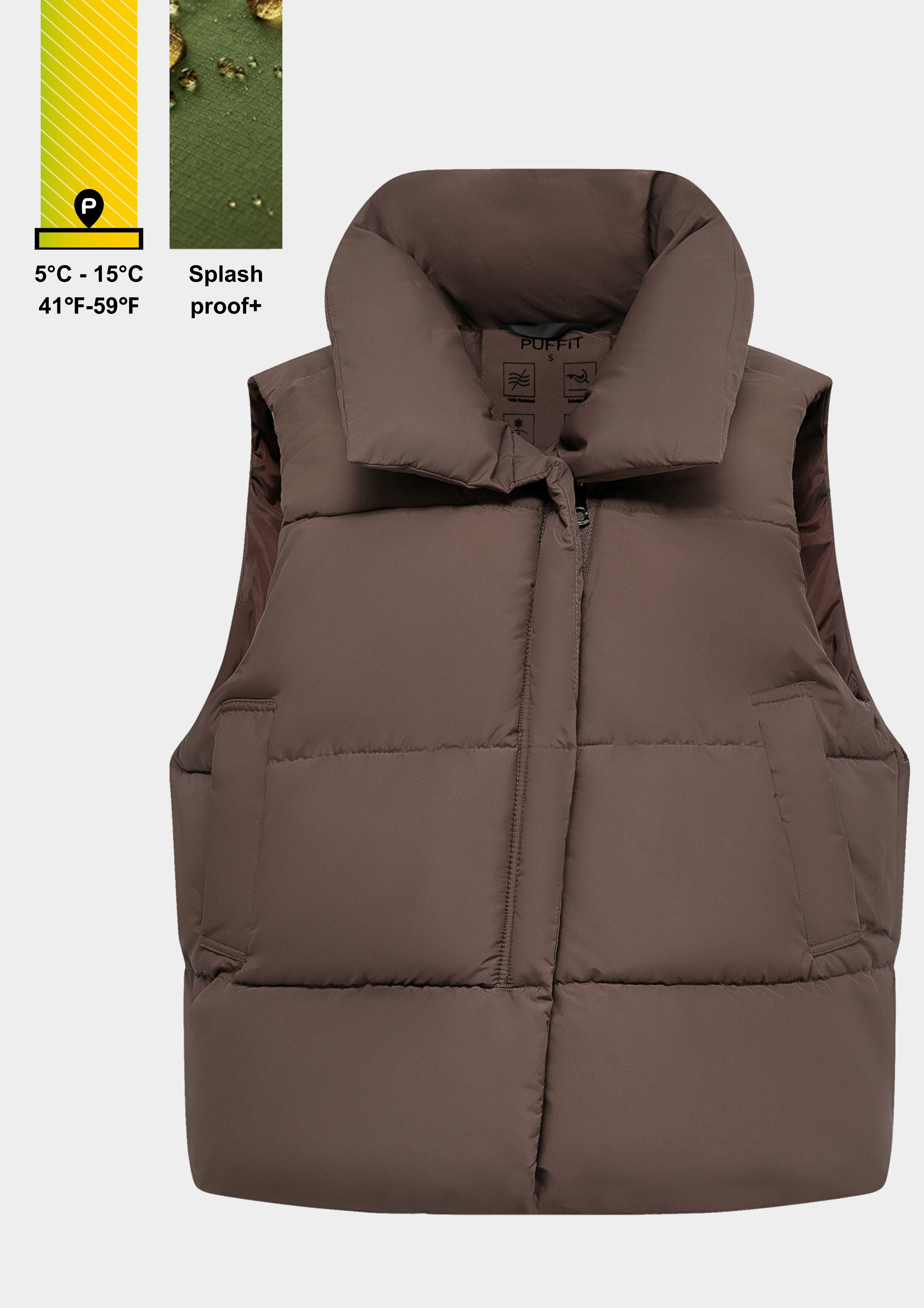 Winter Warmer Puffer Gilet Vest Cocoa XS (less than 100 items) - Àlainn Fashion