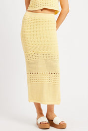 Yellow Crochet Skirt High Rise Maxi - Àlainn Fashion