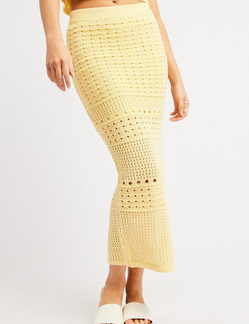 Yellow Crochet Skirt High Rise Maxi - Àlainn Fashion