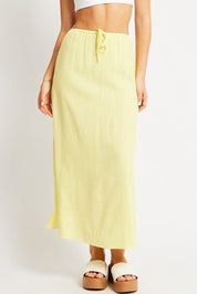 Yellow Midaxi Skirt Relaxed Fit Elastic Waist - Àlainn Fashion